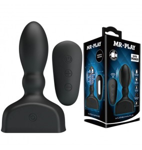 MR PLAY - Remote-Controlled Inflatable Vibrating Anal Plug (Chargeable - Black)